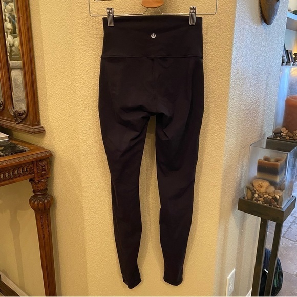 LULULEMON Women Black Wunder Under Tech Mesh Athletic Leggings Size 4 - Picture 5 of 8